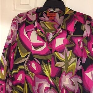 Missoni + Target Bold Floral Button Front Blouse  - L NWT